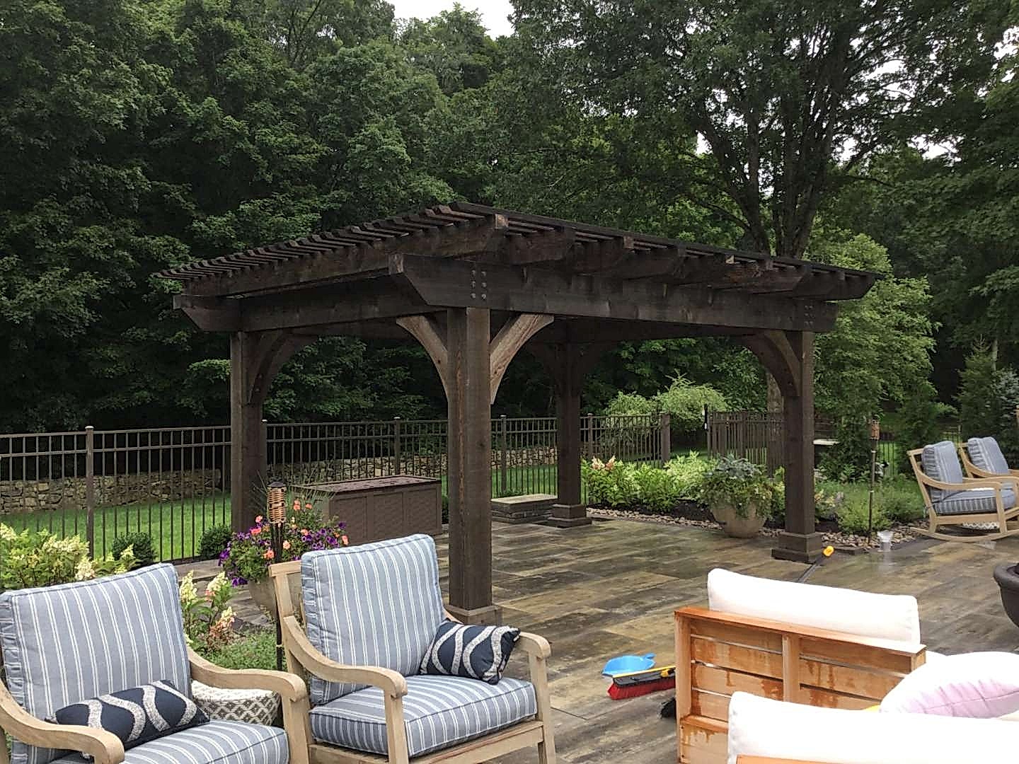 12x16 Kingston Pergola, Cinder Stain
