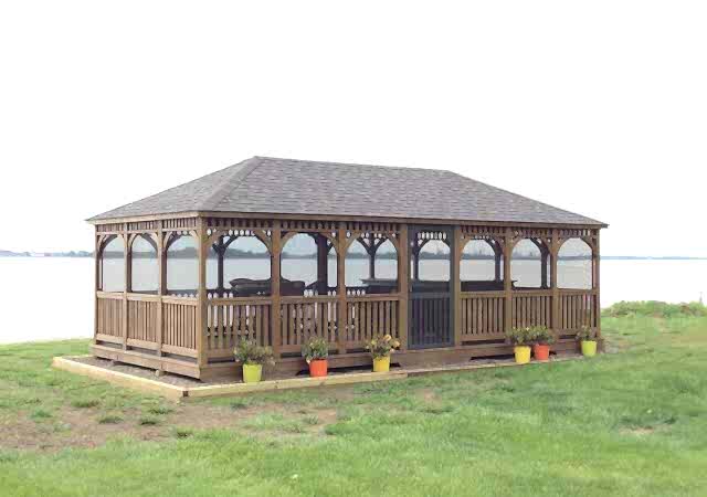 14x28 Rectangle Wood Gazebo