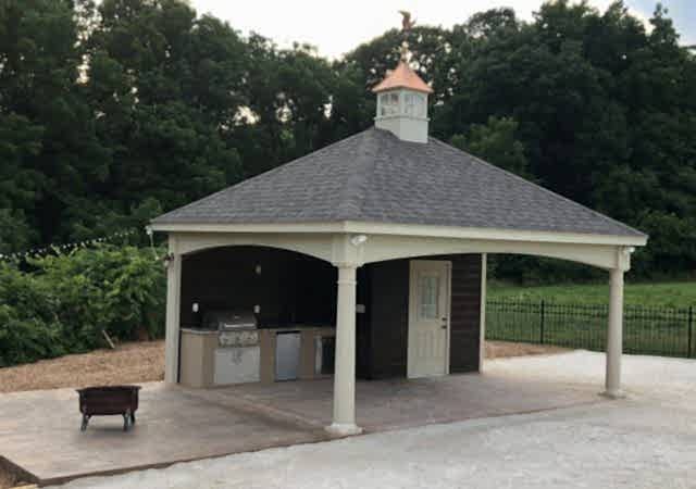 16x20 Hampton Pavilion with Optional Villa and Outdoor Kitchen