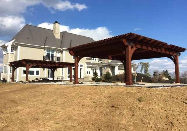 2 Large Kingston Pergolas, Canyon Brown Stain
