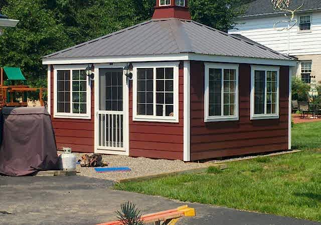14x14 Deluxe Sunroom with Optional Lap Siding and Metal Roof