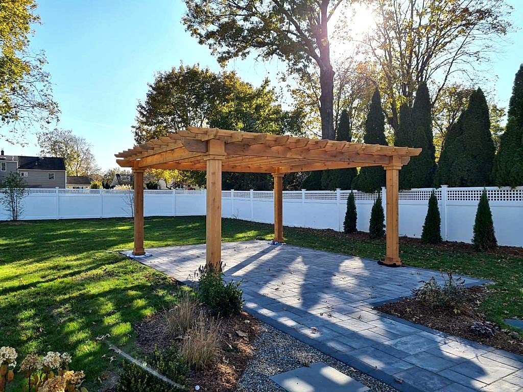 16x16 Artisan Cedar Pergola, No Stain