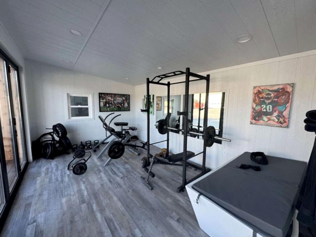 home gym shed B dawk interior