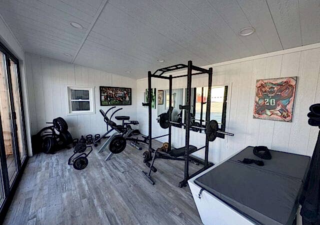 home gym shed B dawk interior