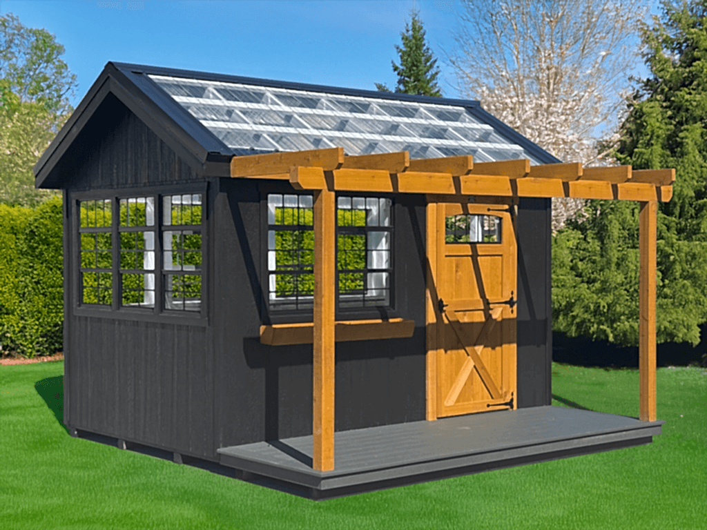A-Frame Greenhouse with Pergola