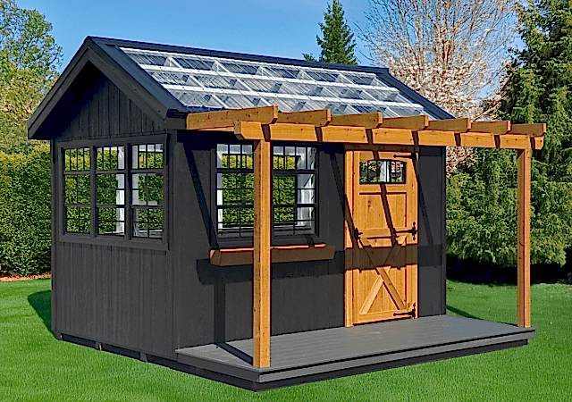 A-Frame Greenhouse with Pergola