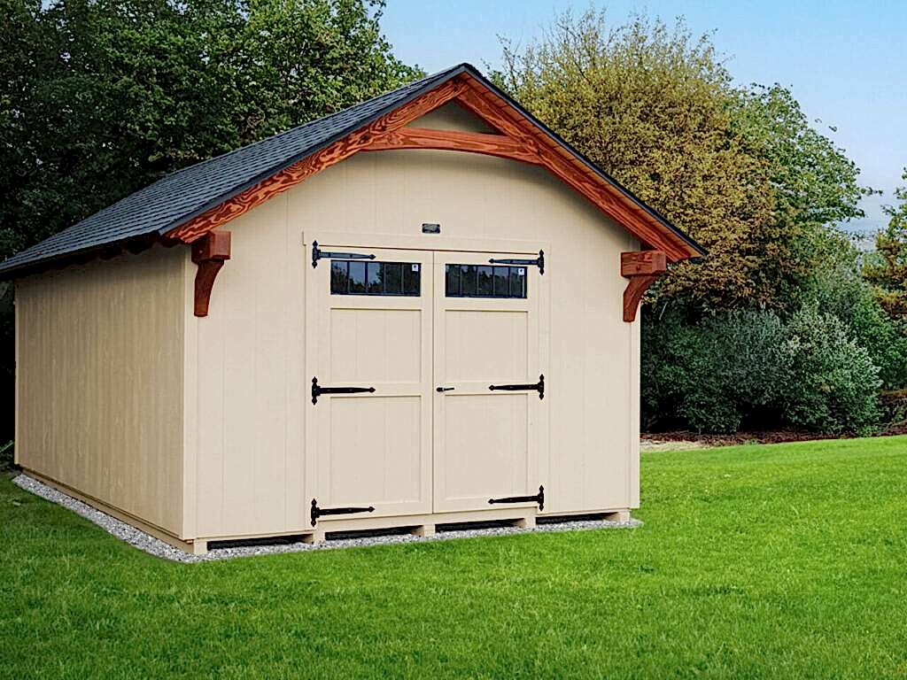 12x20 Timber Frame Shed; Sandbar; Jarrah Brown; Natural