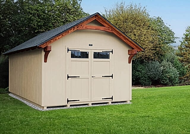 12x20 Timber Frame Shed; Sandbar; Jarrah Brown; Natural